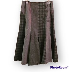 K Derby Members Gray Wool Blend Skirt